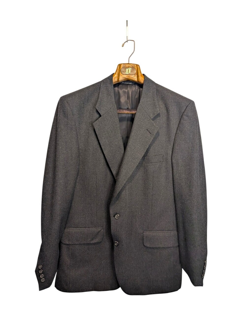 Vintage Burberrys Men's 42R 100% Wool 2 Piece Suit Charcoal Gray Tailored
